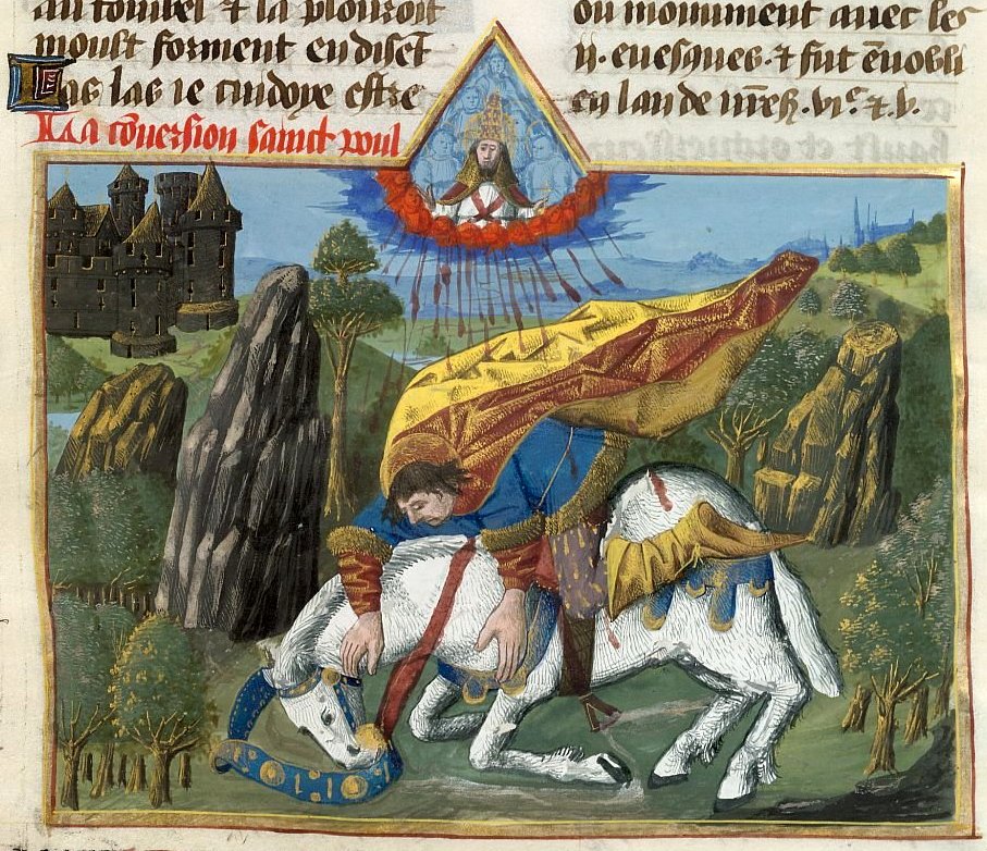 Conversione di San Paolo dans images sacrée Legenda-Aurea-1470-British-Library