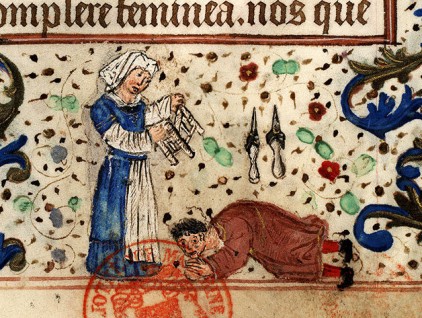 Marito picchiato dalla moglie - Bibl. Mazarine - ms. 0502