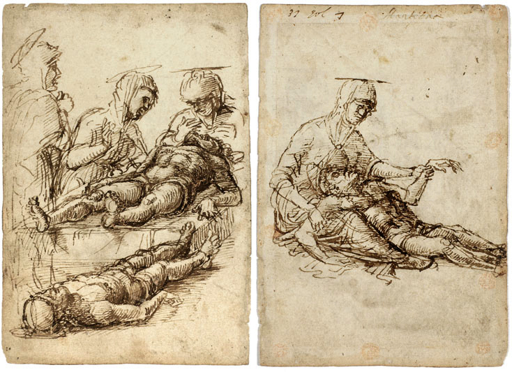 Il foglio di Mantegna che sarà battuto all'asta (recto e verso)