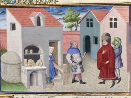 Cisti fornaio castiga con una battuta l'esosa richiesta giuntagli da Geri Spina, che capisce e si scusa per la poca educazione