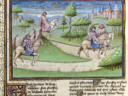 Forese da Rabatta e Giotto, mentre tornano dal Mugello, si incrociano. L'uno deride l'aspetto dell'altro, che risponde mordace