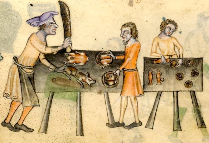 inspiration-of-medieval-language-literature-daily-life-in-the-chansons-de-geste-22cooking22-from-the-luttrell-psalter-c-1340